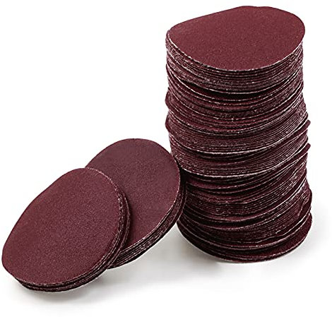 LEONTOOL 2 Inch Hook and Loop Sanding Discs 180 Grit 100Pcs Sandpaper Discs for Random Orbital Sander Pads Grinding Polishing Metal Wood Rubber Leather Plastic Stone Glass