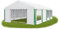 Das Company Partyzelt 6x8m Lagerzelt Universalzelt Pavillon mit Moskitonetz weiß-grün mit Bodenrahmen Pavillon Zelt 240g/m² PE Plane wasserdicht Gartenzelt Summer Floor IPEM