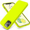 OTOFLY Compatible with iPhone 12 Case and iPhone 12 Pro Case 6.1 inch(2020),[Silky and Soft Touch Series] Premium Soft Liquid Silicone Rubber Full-Body Protective Bumper Case (Fluorescent Yellow)