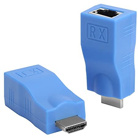 HDMI Repeater, HDMI to RJ45 Ethernet Network Signal Extender Transmitter and Receiver Adapter on Cat-5e/6, Network Adapter Signal Amplifier for HDTV