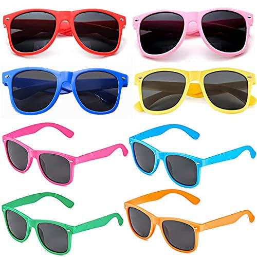Eterspr 8 Stück Neon Party Sonnenbrille Set, Bunt Partybrillen, Party Sonnenbrille, für Karneval, Urlaubspartys, Hawaii, Reisen im Freien(8 Farben)