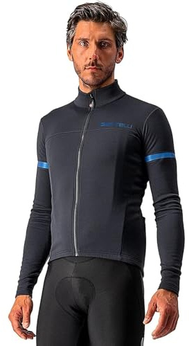 Castelli 4521513 Fondo 2 Jersey FZ T-Shirt Men's Light Black/Blue Reflex XL