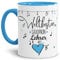 Berufe Tasse - Weltbester Saxophon Lehrer - Geschenk für den weltbesten Musiklehrer, Musikunterricht, Lehrer - Keramik Innen & Henkel Hellblau, 300 ml I Saxophon