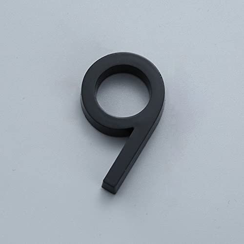NúMeros Placa Casa Autoadhesivos 3D 0-9 6cm Negro ABS Galvanizado NúMero 3M Pegatinas para Puerta Apartamento Placas SeñAles DireccióN Digital BuzóN Calle Hotel Interior Exterior (9)