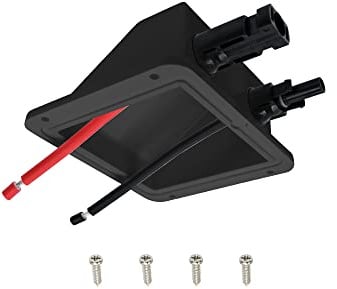 Sayhome Roof Feed-Through Solar Double Solar Cable Entry Housing with 0.33ft 10awg for Motorhome, Boat, Caravan, Marine, Black