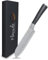 Marindo® Santoku Messer Edelstahl 17,8 cm Klinge | japanisches Küchenmesser mit Damastmesser Optik & stabilem Holzgriff | Japanisches Allzweckmesser mit Geschenkverpackung | scharf & rostfrei