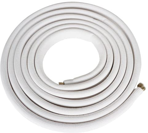 findmall Tuyau d'extension de tuyau en cuivre de 7,6 m pour climatisation - Double tuyaux en cuivre isolés - Convient pour climatiseur mini split