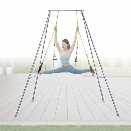 FEBTECH - Aerial Yoga Stand Frame - Steel Freestanding Yoga Stand Support Up to 550 LBs for Indoor & Outdoor - Perfect Yoga & Gymnastics Equipment Stand for Hooks, Hammocks, Silk, Lyra, Punching Bag