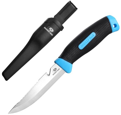 Mossy Oak Fishing & Bait Knife, 4 Fish Fillet With Protective Sheath, Razor Sharp 5Cr15MoV Stainless Steel Blade, Ergonomic Non-Slip Handle for Open Back and Boning
