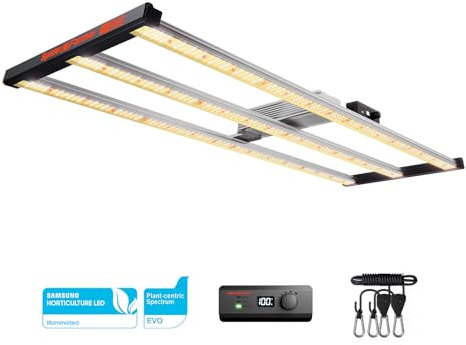 Spider Farmer SE4500 LED Grow Lampe 320W, Samsung LM301H EVO Dioden, Vollspektrum Pflanzenlampe für Growzelt 120x60x180 Dimmbar LED Grow Lights