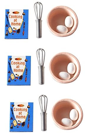 Toyvian 15 Set Frullino Per Le Uova Della Casa Delle Bambole Giocattolo Frullino Per Le Uova Mini Frullino Per Le Uova Giocattoli in Miniatura Gioco Del Cibo Decorare Lega