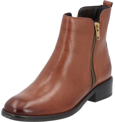 Palado Chelsea Boots donna Stromboli - stivaletti alla moda da donna con cerniera - eleganti scarpe invernali - comodi stivali con tacco, Marrone 255, 38 EU