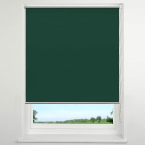 Doppelrollo Klemmfix Ohne Bohren 75 x 100 cm Blickdicht Hitzeschutz Blickdicht Sonnenschutz Jalousie Höhe Stufenlos Verstellbar für Fenster und Tür, Dunkelgrün