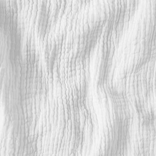 Textrend Doppelter Gaze-Musselin Stoffe Meterware - Stoff zum Nähen - Musselin - Weiches Antiallergisches Material - Textilien 1x1.45m - Stoffe Meterware (Weiß)