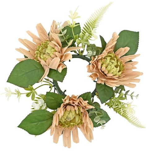 Sharplace Kerzenringe, Kränze, Kerzengirlande, Tischkerzenhalter, dekorative Ringe für die Weihnachtsdekoration im Esszimmer, Chrysantheme