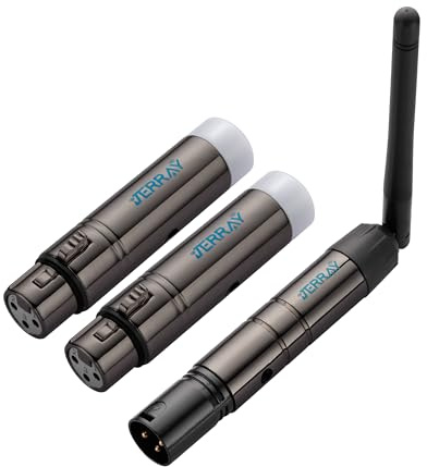 JERRAY - 3 x DMX512 DMX DFI DJ 2.4G Wireless Receiver mit Lichtkuppel und 1 LED-Sender Beleuchtungssteuerung kurze Version für LED Bühne Paar Partylicht schwarz