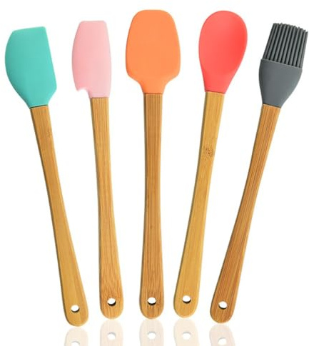 EOUIAV 5pcs Cuisine Spatule Pâtisserie Pinceaux, Ustensiles de Cuisine pour Enfants Spatule Set