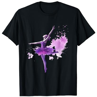 Purple Violet Ballerina Dance Ballet Watercolor T-Shirt