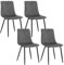 EUGAD Esszimmerstühle 4er Set, Küchenstuhl Wohnzimmerstuhl Schminkstuhl Polsterstuhl Akzentstuhl, mit Samtsitz Metallbeinen, 150 kg, für Esszimmer Küche Wohnzimmer Eingangsbereich, Dunkelgrau