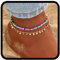 Zoestar Boho-Fußkettchen, doppellagig, Gold-Pailletten, Fußkettchen, Strand-Perlen-Fußkette für Damen