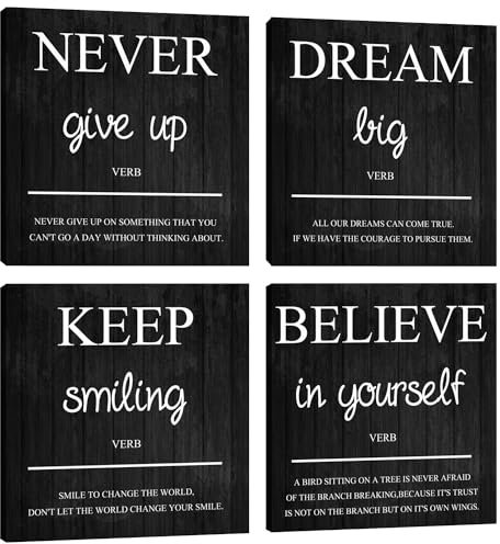 Motivierende Wanddekoration, inspirierende Wandkunstdrucke, Motivation, positives Zitat, Poster, Gemälde, Bilddruck, Dekoration für Männer, Teenager, Erwachsene, Wohnzimmer, Büro, Klassenzimmer,