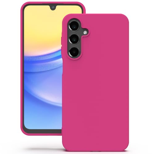 YATWIN Samsung Galaxy A15 4G/5G Silicone Case, Soft Touch Shockproof Dustproof Anti Slip Full Body Protection Cover for Samsung Galaxy A15 4G/5G Magenta