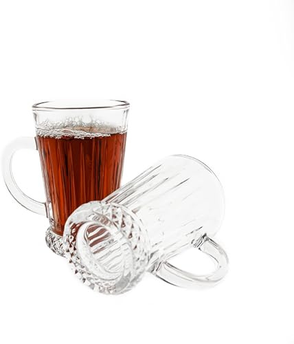 Elegantes 6 Teiliges Set aus Glas Teegläser Trinkgläser Transparent 210 ml