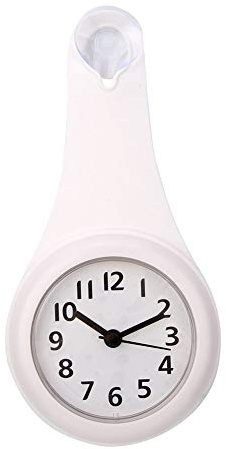 DriKou Duschuhr, wasserdichte Digitaluhr, modische Hängeuhr, praktische, wasserdichte Uhr für Pool, für Küche, Büro, Schlafsaal (White)