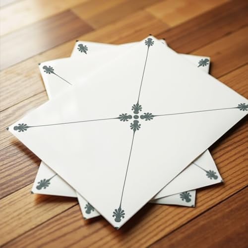 Selbstklebende Vintage Fliesenaufkleber – Vinylfolie im Retro-Look für Küche & Bad (15x20cm)