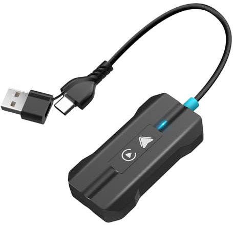 Moman Carplay Inalambrico & Android Auto Inalambrico P80 2 EN 1 USB Carplay Inalambrico iPhone Wireless Car Play Android Auto Con Cable para iOS 10+ & Android 11+, USB C/A