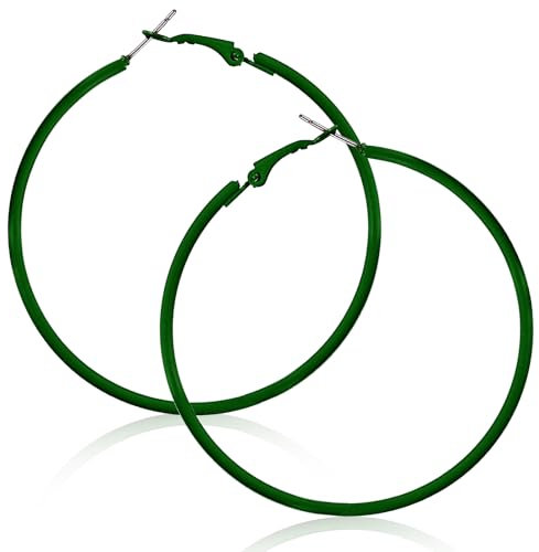 Tyqour Neon Ohrringe Damen Vintage Neon Creolen Grün Große Creolen 80er 90er Jahre Party Ohrringe für Damen und Mädchen 90er Jahre Kostüm Party Halloween Ohrringe Asthetisch