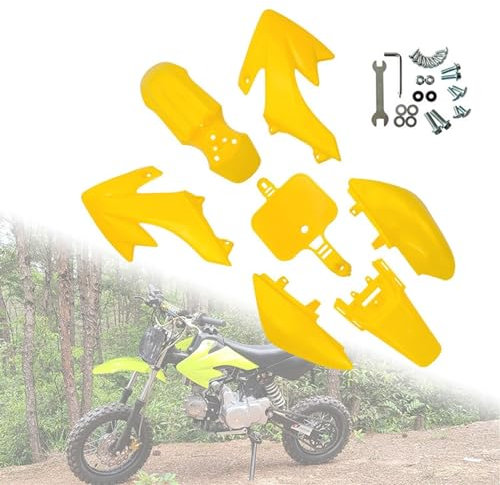XEBRAD Kunststoff-Verkleidungskörper-Kits, passend for CRF50 XR50, CRF 50 Pit Dirt Motor Trail Bike 50 cc, 70 cc, 90 cc, 110 cc, 125 cc, 140 cc Verkleidungskotflügelsatz(Red)