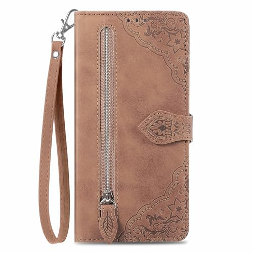 NEXCURIO Handyhülle für Samsung Galaxy A56 5G Hülle Klappbar mit Kartenfäch Ständer Klapphülle Schutzhülle Leder Wallet Flip Case Cover Tasche Handytasche Stoßfeste - Braun