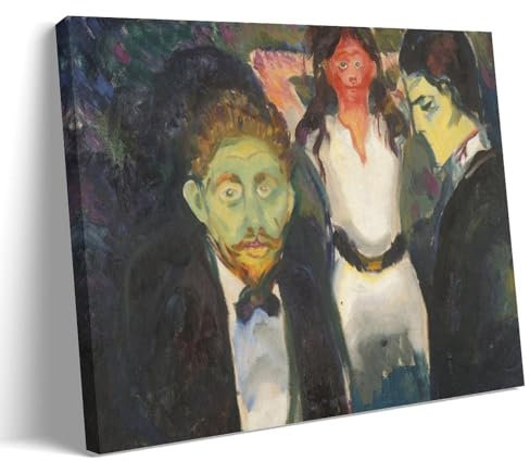 YiQuSoft Poster Edvard Munch Jealousy, 1907, dekoratives Gemälde, Leinwand, Wandkunst, Wohnzimmer, Schlafzimmer, Gemälde, Rahmen-Stil, 60 x 90 cm