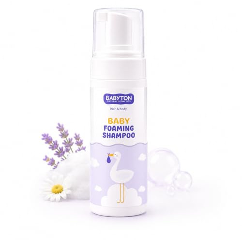 Babyton Baby Schaum-Shampoo 150ml – Sanftes, tränenfreies Shampoo für Neugeborene mit Aloe, Ringelblume, Paraben- & Sulfatfrei, Hypoallergen, dermatologisch getestet