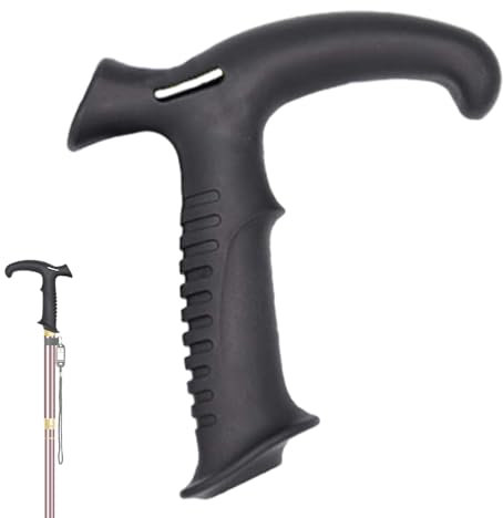 Walking Stick Handle - Walking Stick Monopod Trekking Pole Adapter Trekking Pole Handle Head with Straight Handle | Crutch with Curved Handle, Hiking Pole Handle, Walking Stick Accessories for