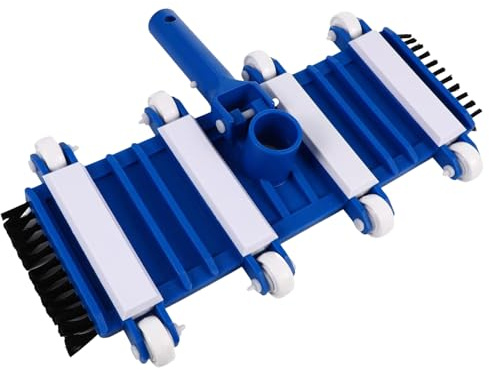 Pool Vacuum Brush, Sturdy Cleaning Head, Manual Suction System, Stiff Bristles Algae Removal, High Performance Scrubing Tool, Black Unit, Excellent for Pool Maintenance