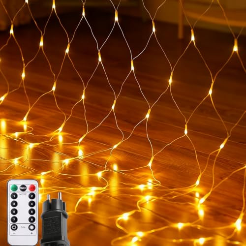 POIFL Mesh-Lichterketten zum Einstecken, Lichternetz mit Stecker, Lichterketten mit Stecker, Mesh Fairy Lampe
