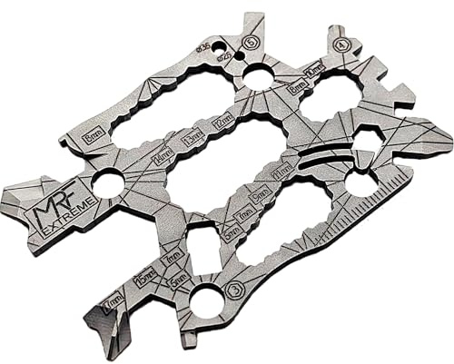 MRF Card Multitools Extreme 3.0 EDC Multitool Card – 40+ Functions | Titanium Pocket Tool with Wrenches, Screwdrivers, Bit Driver | Everyday Carry for DIY & Travel | TSA Approved