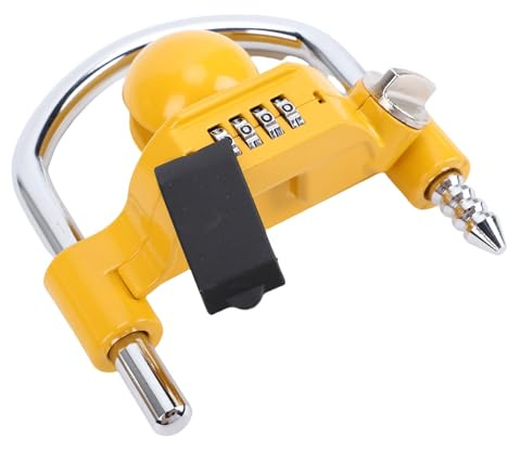 Asixxsix Antivol pour attelage de remorque, Robuste et antivol avec Combinaison, réglable et Universel, pour caravanes, Bateaux, camions et Camping-Cars.