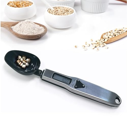 Smartia – Cuchara con báscula digital, balanza electrónica de precisión de 1 gr, peso hasta 500 gr, Cuchara medidora con pantalla LCD, material de acero inoxidable, pesar condimentos, café, especias