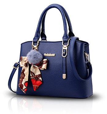 NICOLE&DORIS Neu Fashion Frauen Karriere Handtasche Tasche Umhängetasche Mode Strasse Damentaschen Weiche PU Blue