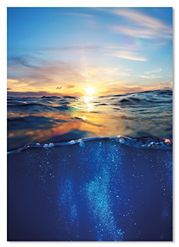PICSonPAPER Poster Underwater Sunrise, ungerahmt 30 cm x 40 cm, Dekoration, Kunstdruck, Wandbild, Fineartprint (Unterwasser, 30 cm x 40 cm)