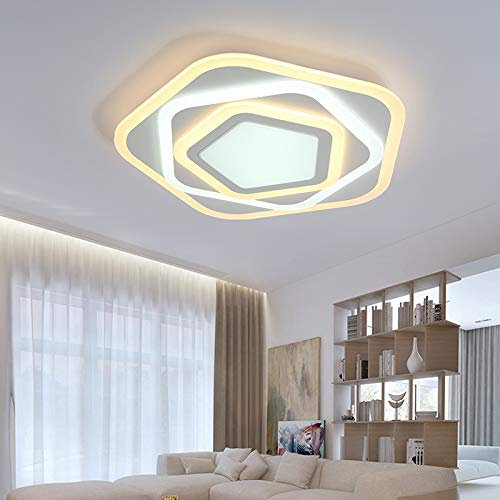 Euroton LED Deckenleuchte 095 mit Fernbedienung Lichtfarbe/Helligkeit einstellbar dimmbar LED Deckenlampe Lampen Beleuchtung LED Lampen (095 ∅50cm 68W)