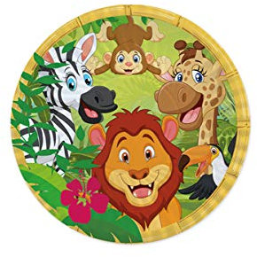Générique - 8 Petites Assiettes en Carton Jungle 18 cm