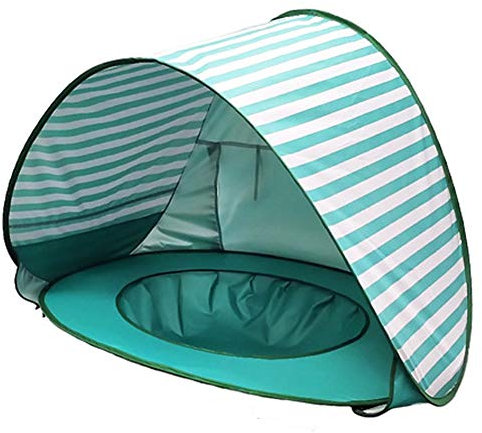 FUVOYA Tienda de campaña Baby Beach, de bebé Pop-up con Piscina, automática Plegable portátil Tienda de protección Solar Anti UV Muy Adecuado para Vacaciones en la Playa
