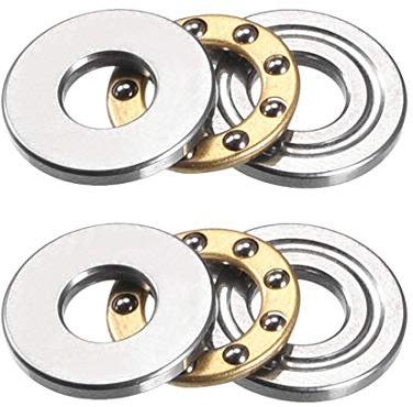 F5-12M - Cuscinetti a sfera di spinta in miniatura, 5 x 12 x 4 mm, in acciaio cromato con rondelle 2 pezzi