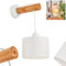 Wandleuchte Geelong, Wandlampe aus Metall/Holz/Textil in Weiß/Natur, 1-flammig, 1 x E27-Fassung, moderner Wandspot mit Stoff-Schirm u. An-/ Ausschalter am Gehäuse, ohne Leuchtmittel