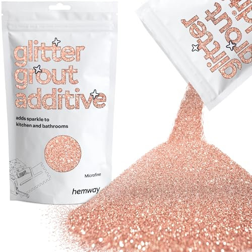 Hemway Glitter Grout Additive - Rose Gold | Microfine Metallic Flakes for Adding Sparkle to Old & New Kitchen & Bathroom Tiles | Enhance Your Indoor Grouting Projects with a Sparkly Effect | 100 g