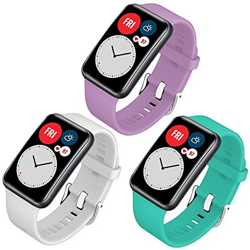 FunBand Correa Compatible para Huawei Watch Fit, Silicona Correas de Correa de Repuesto Suave Pulseras Deportiva Ajustable Reemplazo Accesorios para Huawei Watch Fit Smartwatch